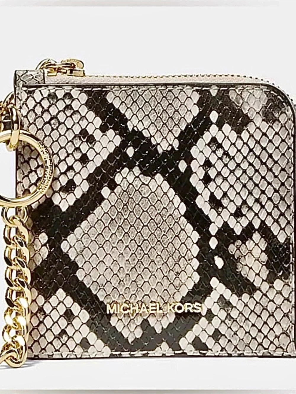 Michael Kors Snake-Print Leather Wristlet - NWT